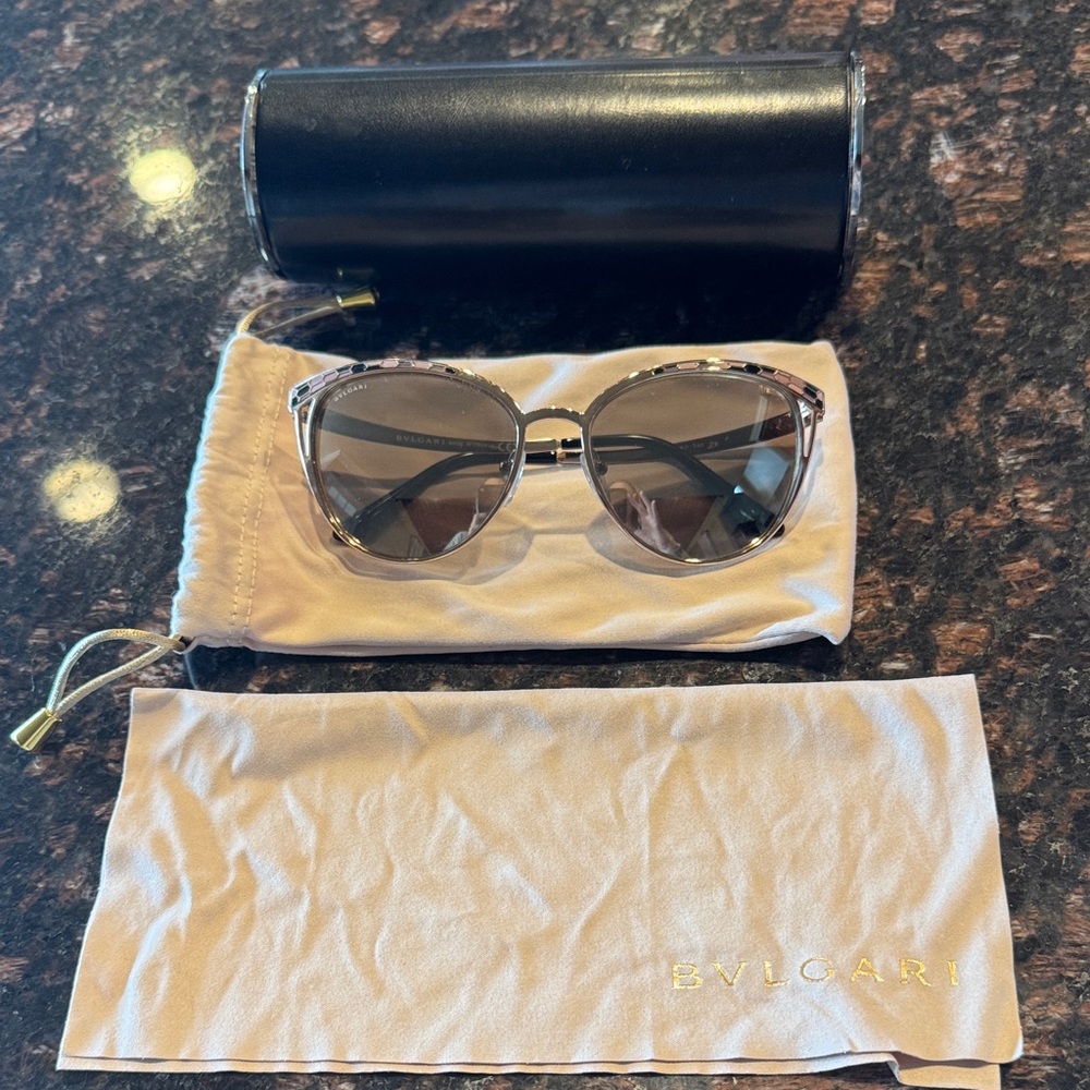 Bulgari Women's Sunglasses - Black and Silver